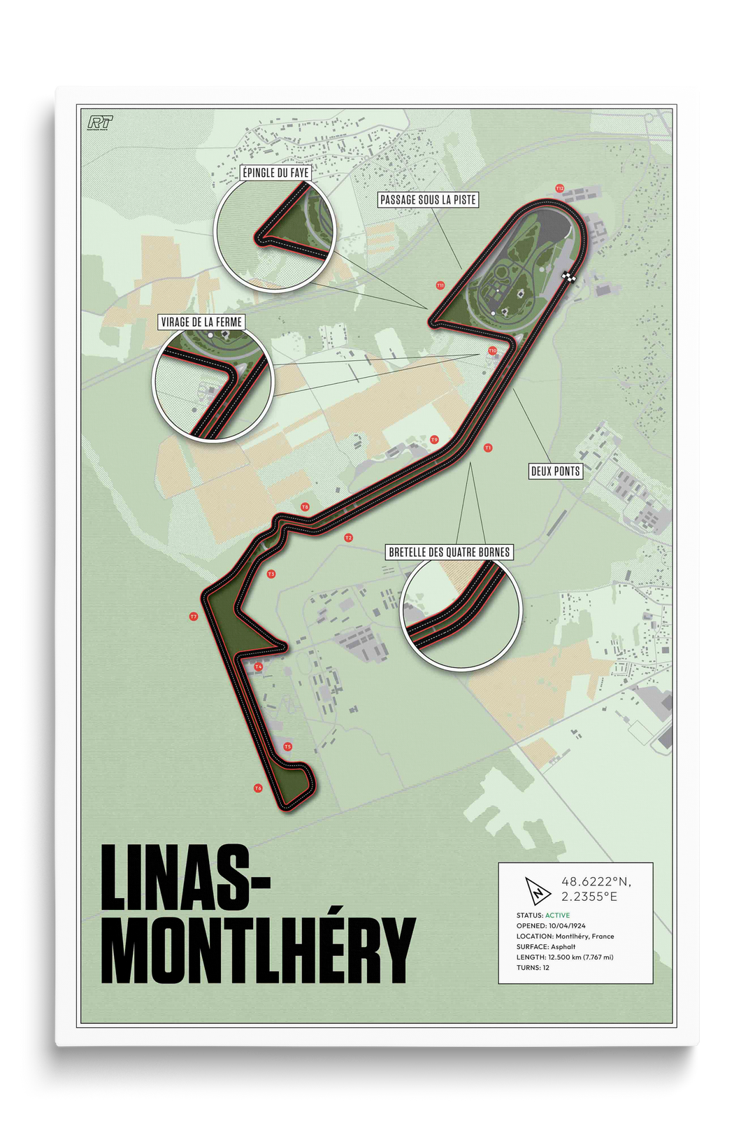 Autodrome de Linas-Montlhéry, France - Historic Racetrack Artwork