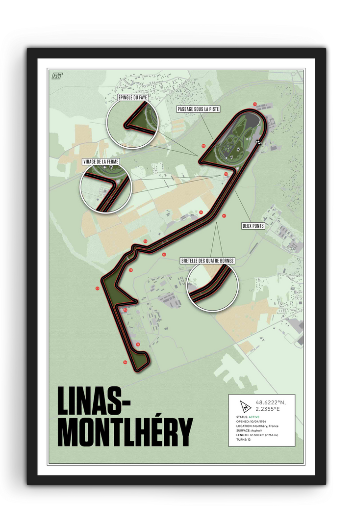 Autodrome de Linas-Montlhéry, France - Historic Racetrack Artwork