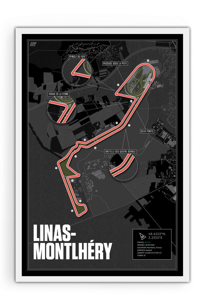 Autodrome de Linas-Montlhéry, France - Historic Racetrack Artwork