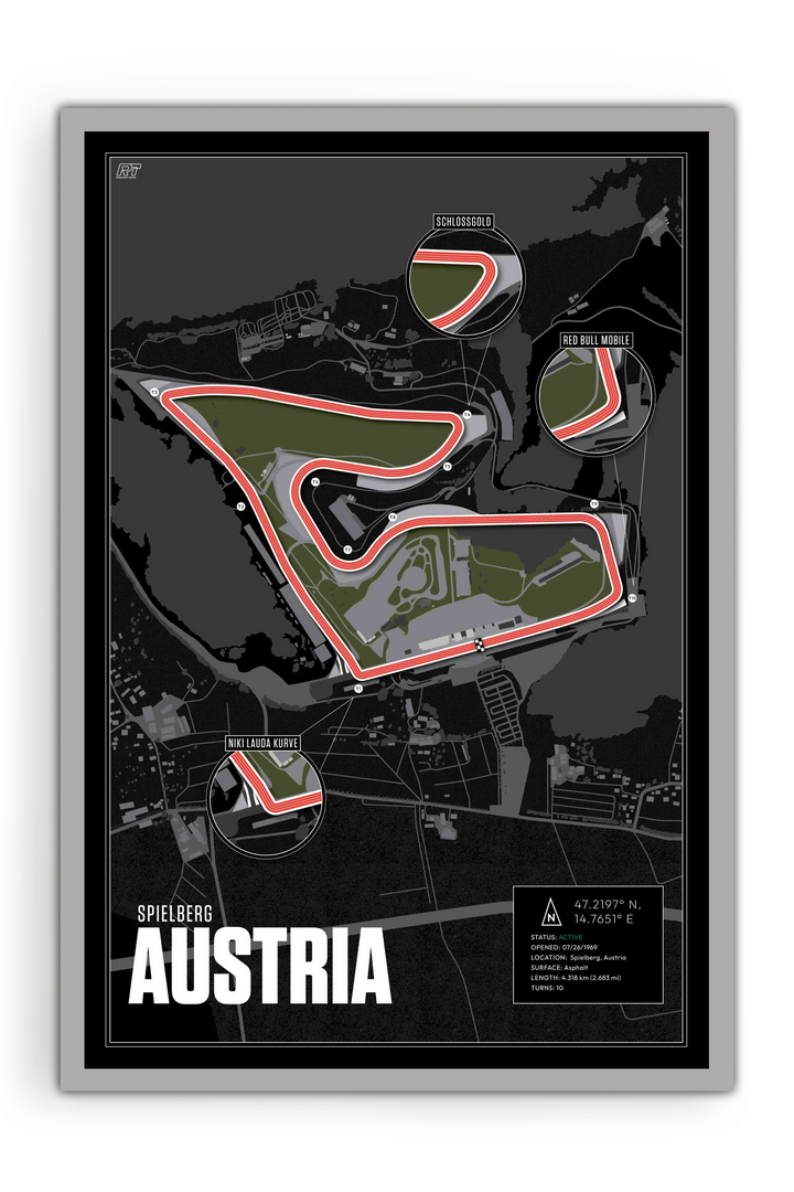 Red Bull Ring Circuit, Austria - Grand Prix Racetrack Artwork
