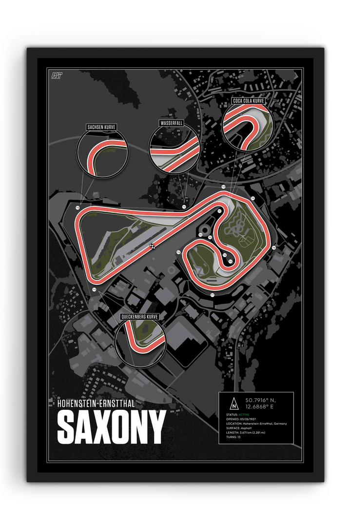 Sachsenring, Germany - Motorcycle Racetrack Artwork