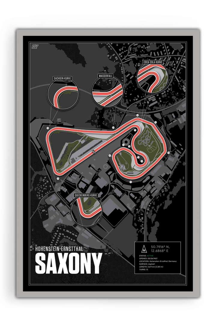 Sachsenring, Germany - Motorcycle Racetrack Artwork