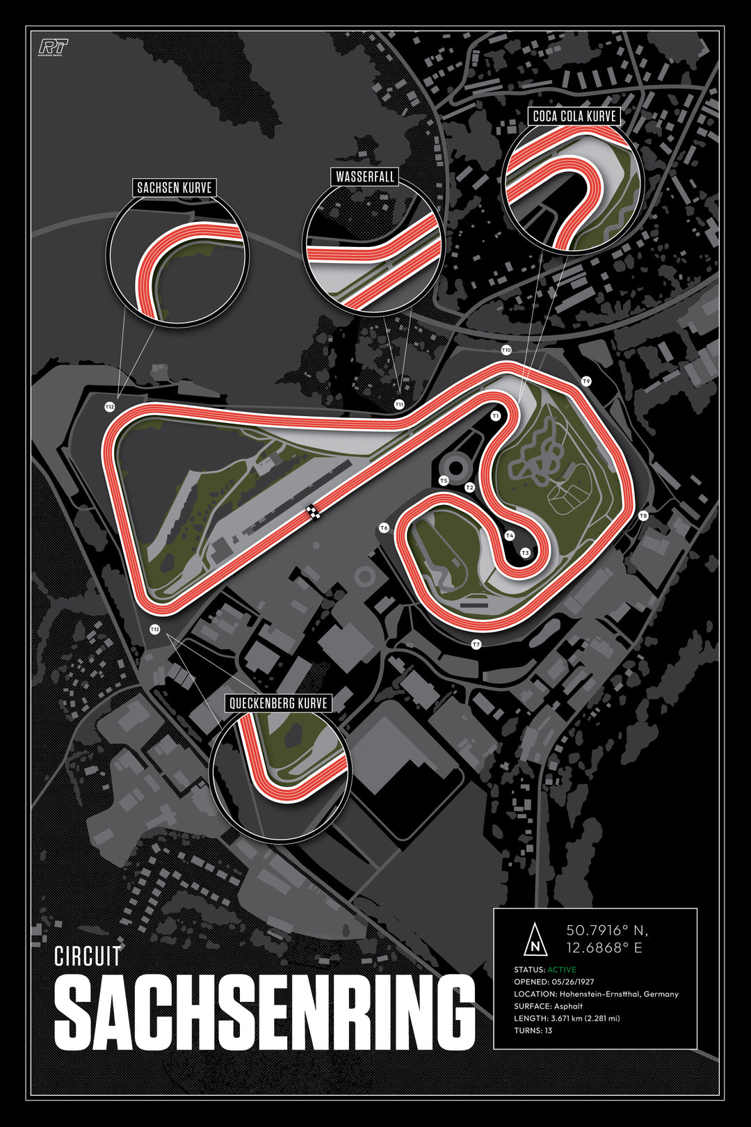 Sachsenring, Germany (Night) - MotoGP Racetrack Artwork