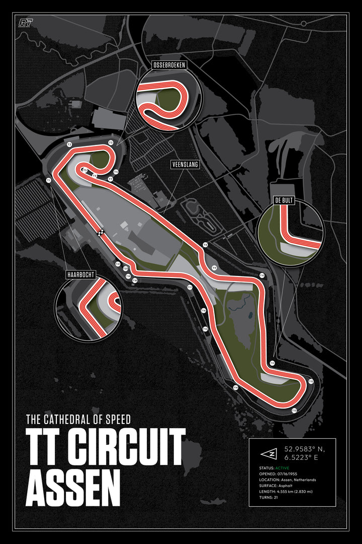 TT Circuit Assen, Netherlands (Night) - MotoGP Racetrack Artwork