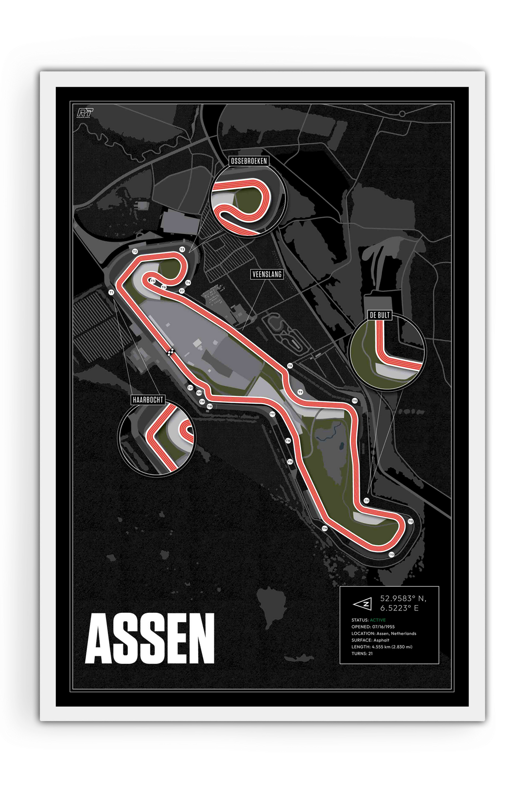 TT Circuit Assen, Netherlands - Motorcycle Racetrack Artwork