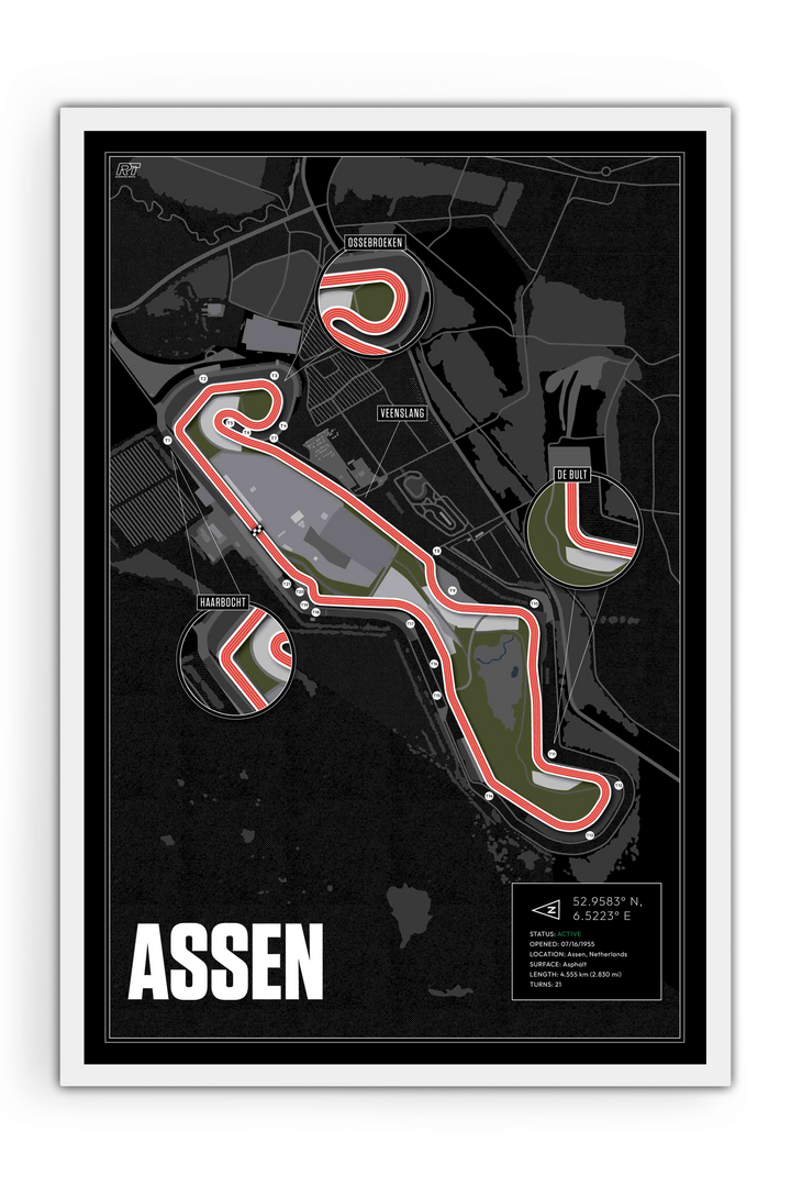 TT Circuit Assen, Netherlands - Motorcycle Racetrack Artwork