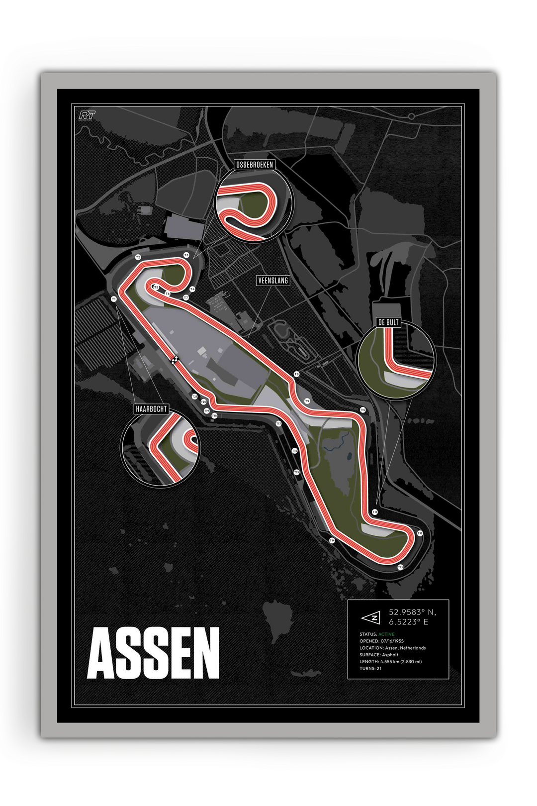 TT Circuit Assen, Netherlands - Motorcycle Racetrack Artwork