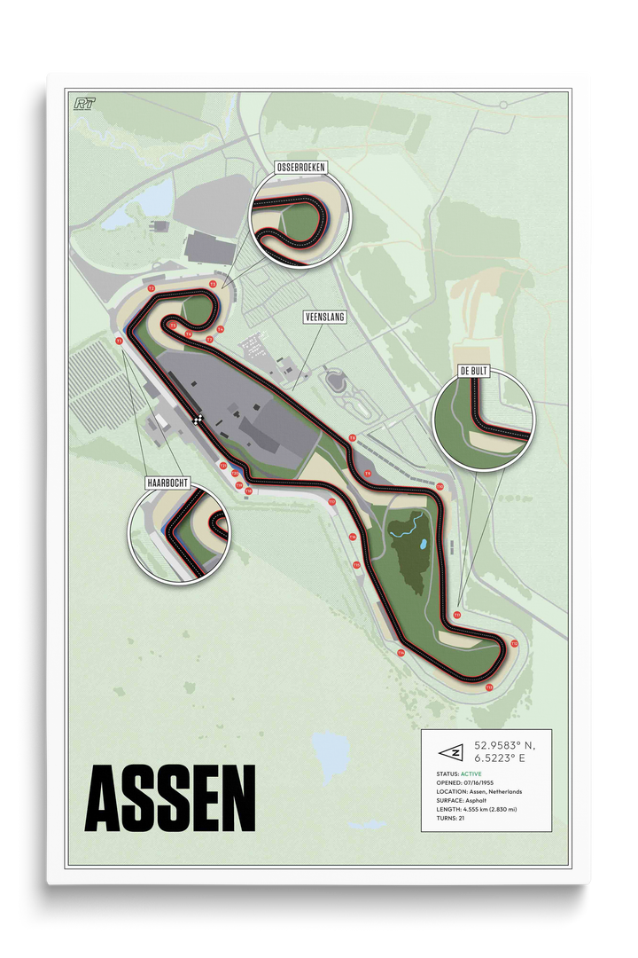 TT Circuit Assen, Netherlands - Motorcycle Racetrack Artwork