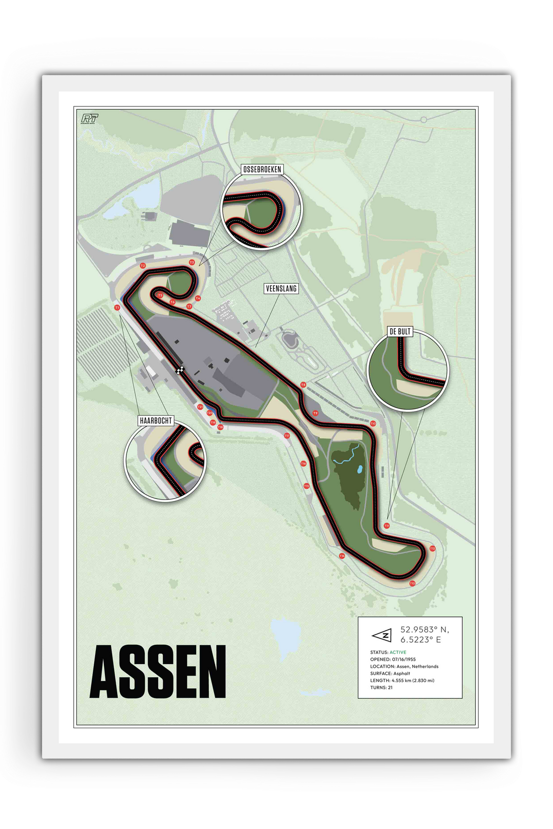 TT Circuit Assen, Netherlands - Motorcycle Racetrack Artwork