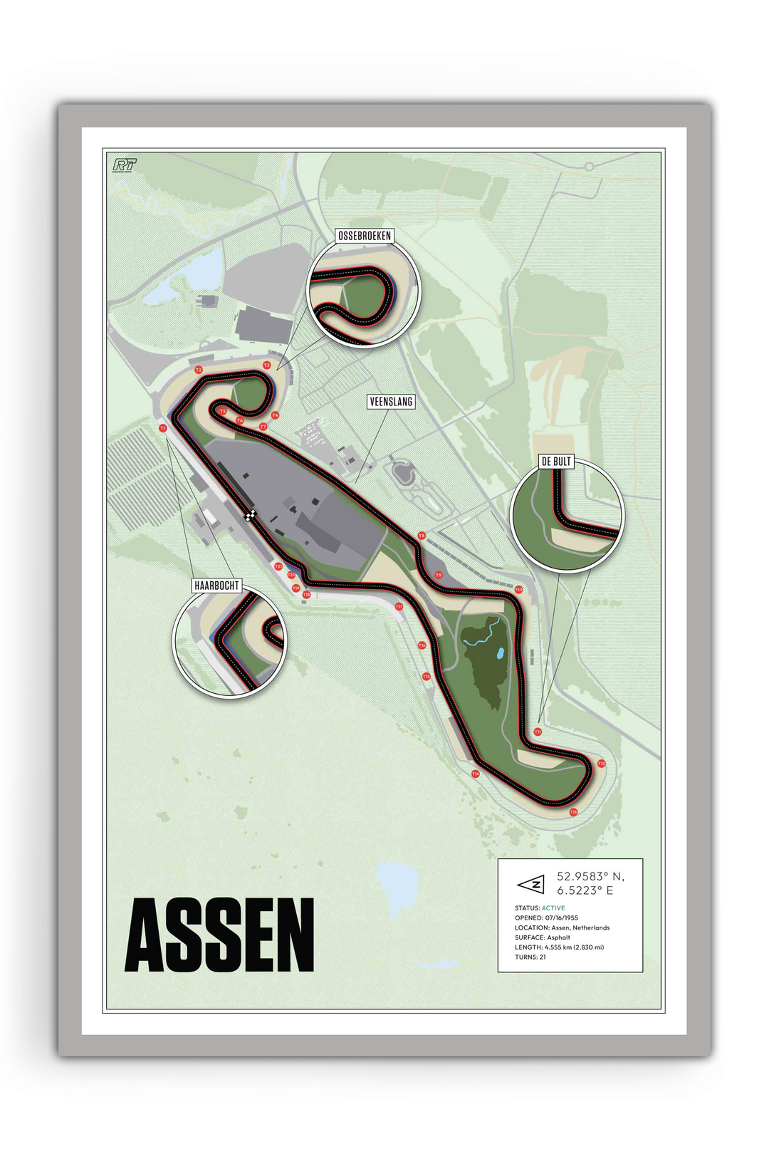 TT Circuit Assen, Netherlands - Motorcycle Racetrack Artwork