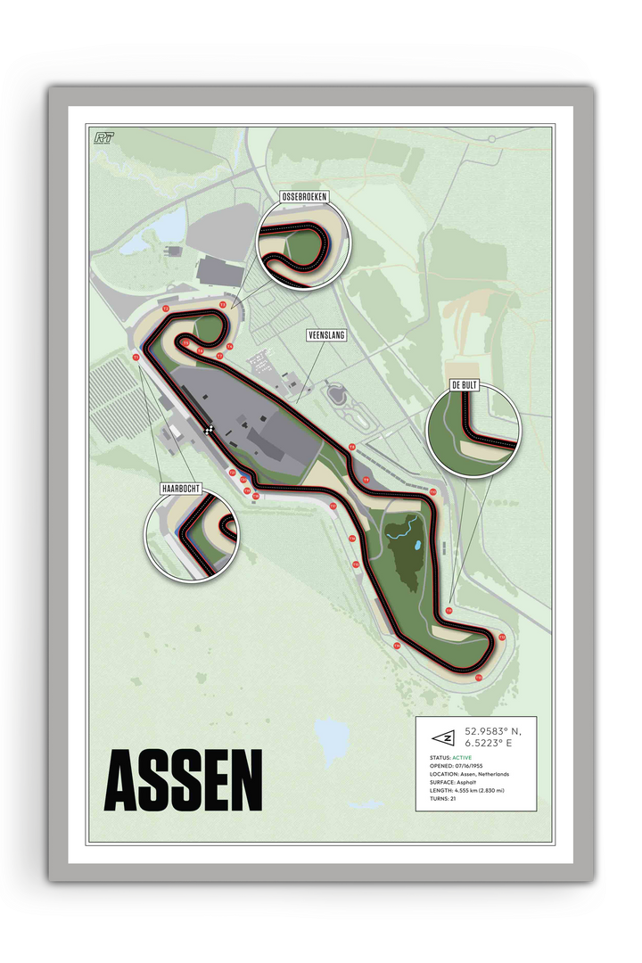 TT Circuit Assen, Netherlands - Motorcycle Racetrack Artwork