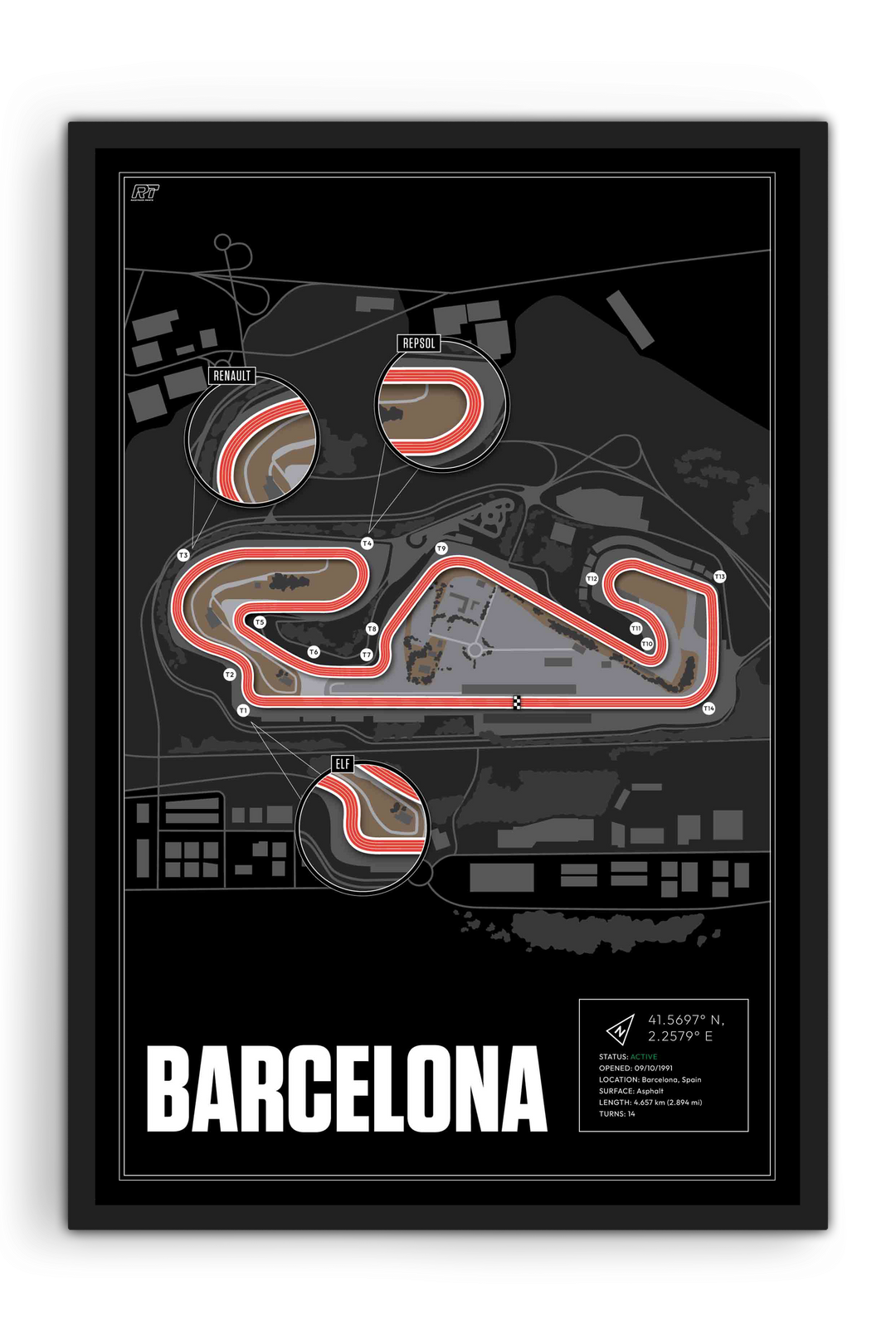 Circuit de Barcelona-Catalunya, Spain - Motorcycle Racetrack Artwork