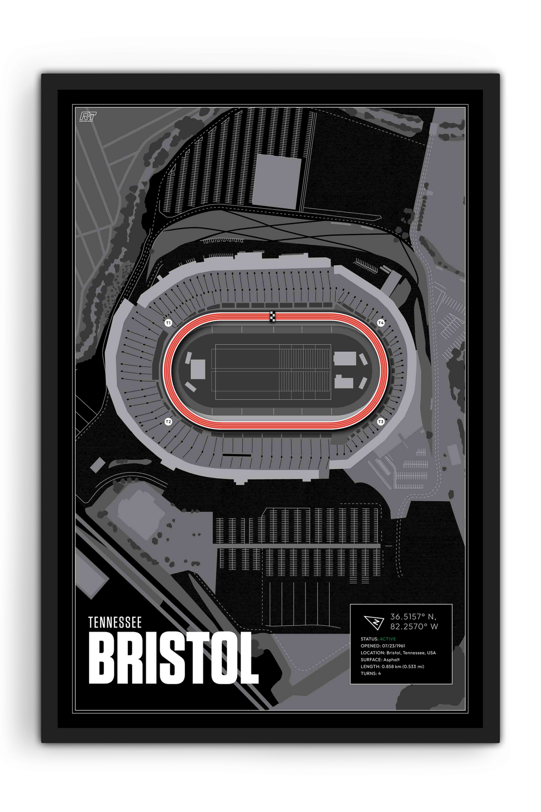 Bristol Motor Speedway, Tennessee - Stock Car Racetrack Artwork
