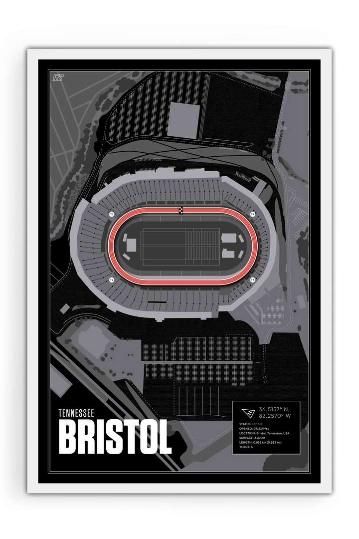 Bristol Motor Speedway, Tennessee - Stock Car Racetrack Artwork