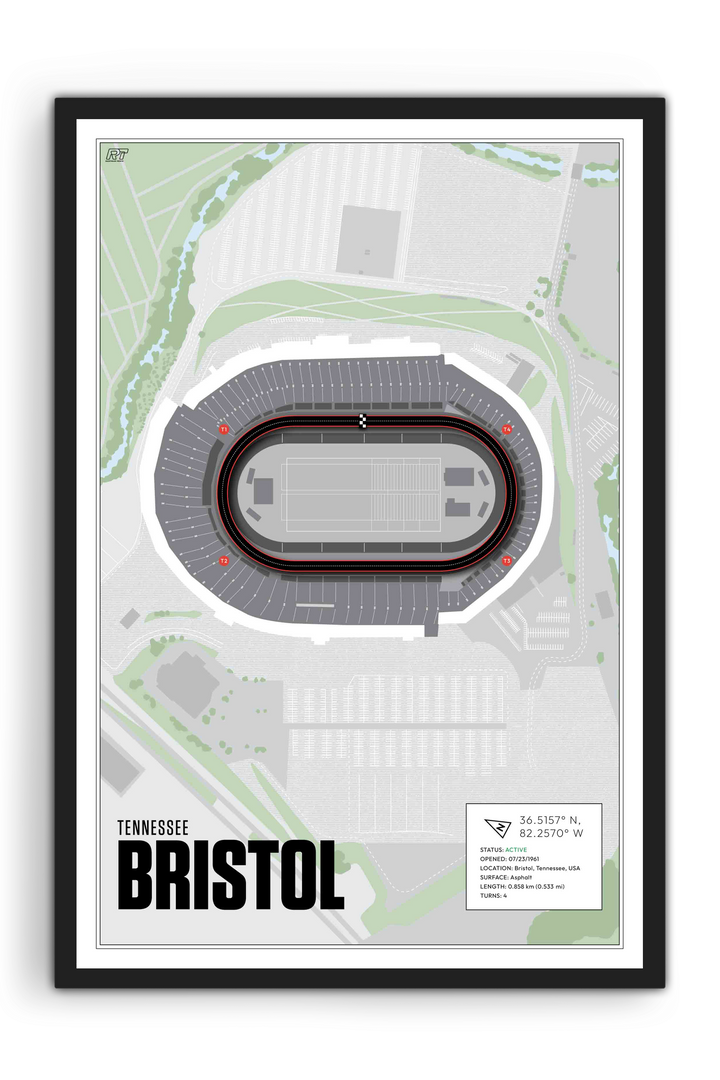 Bristol Motor Speedway, Tennessee - Stock Car Racetrack Artwork