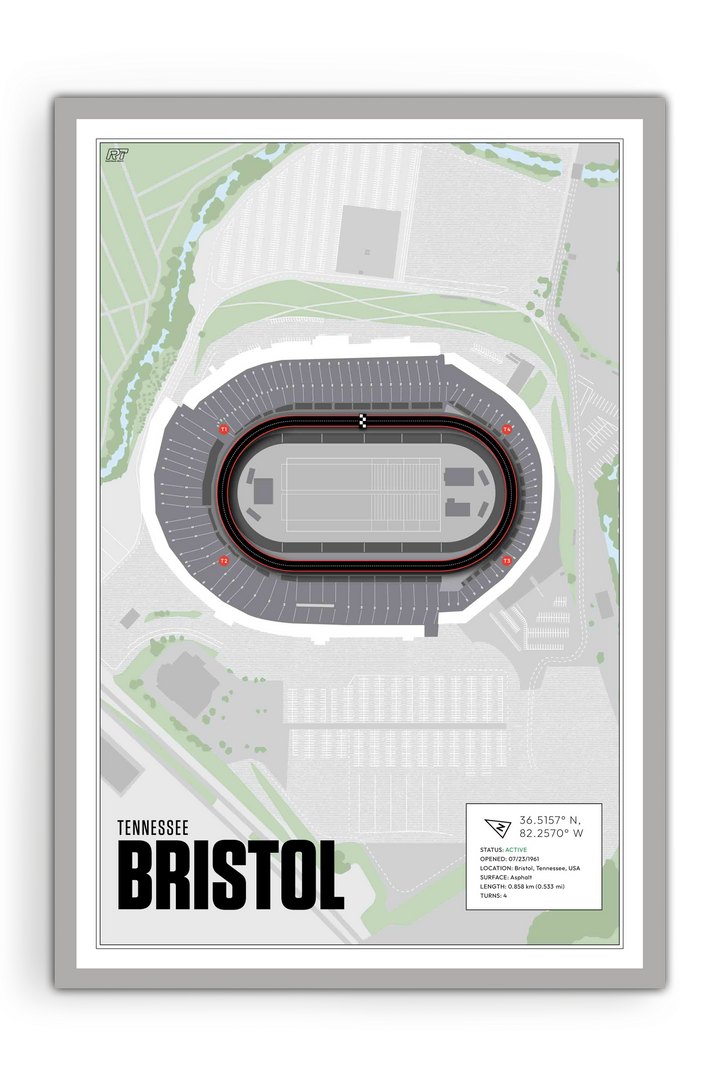 Bristol Motor Speedway, Tennessee - Stock Car Racetrack Artwork