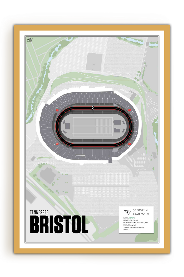 Bristol Motor Speedway, Tennessee - Stock Car Racetrack Artwork