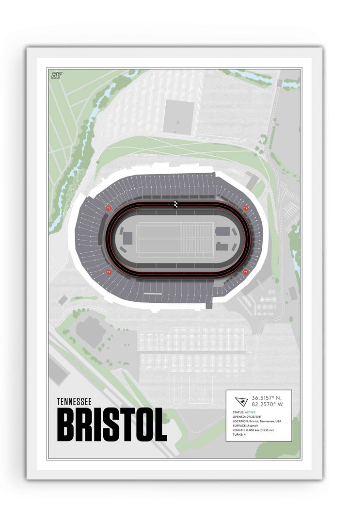 Bristol Motor Speedway, Tennessee - Stock Car Racetrack Artwork