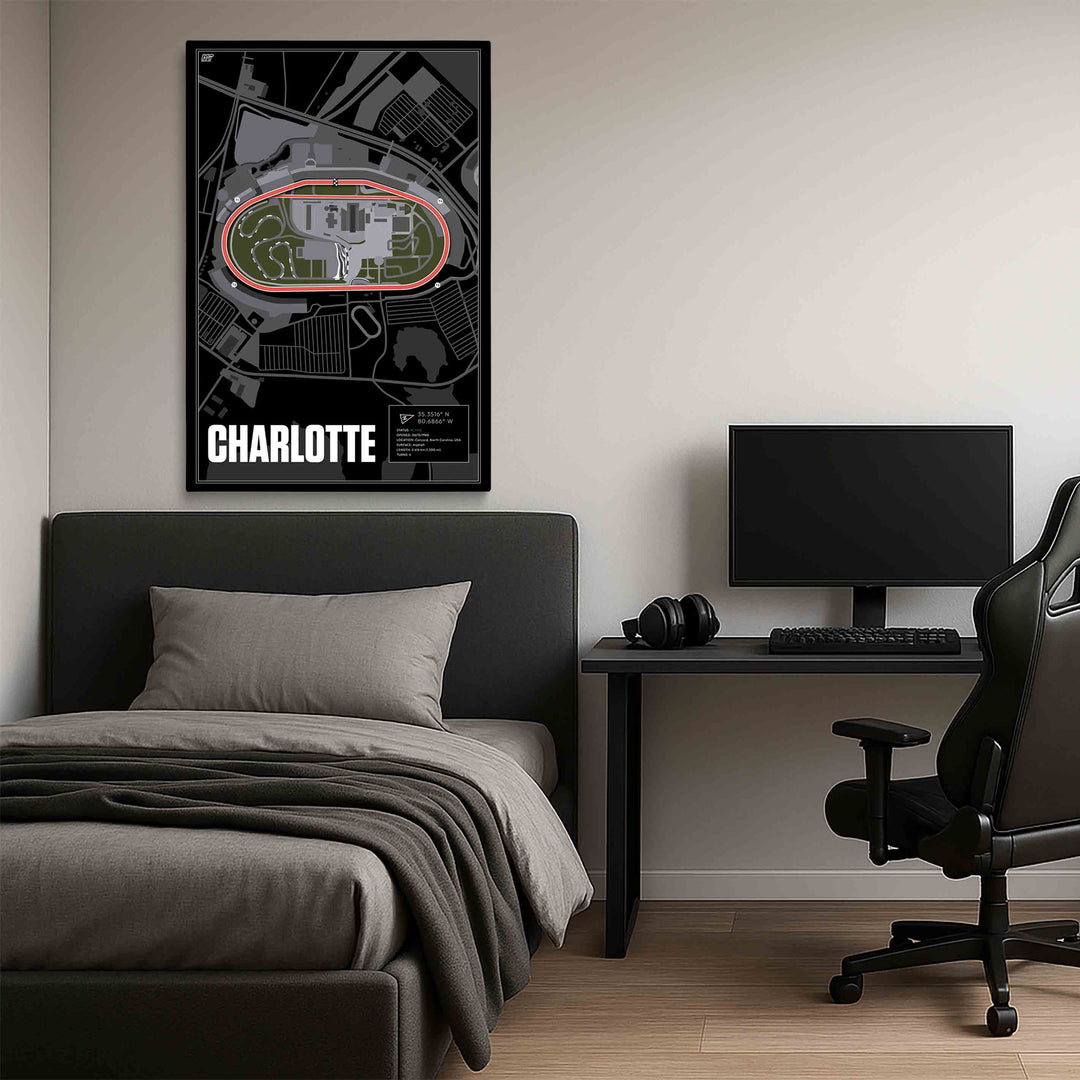 Charlotte Motor Speedway, North Carolina - Stock Car Racetrack Artwork