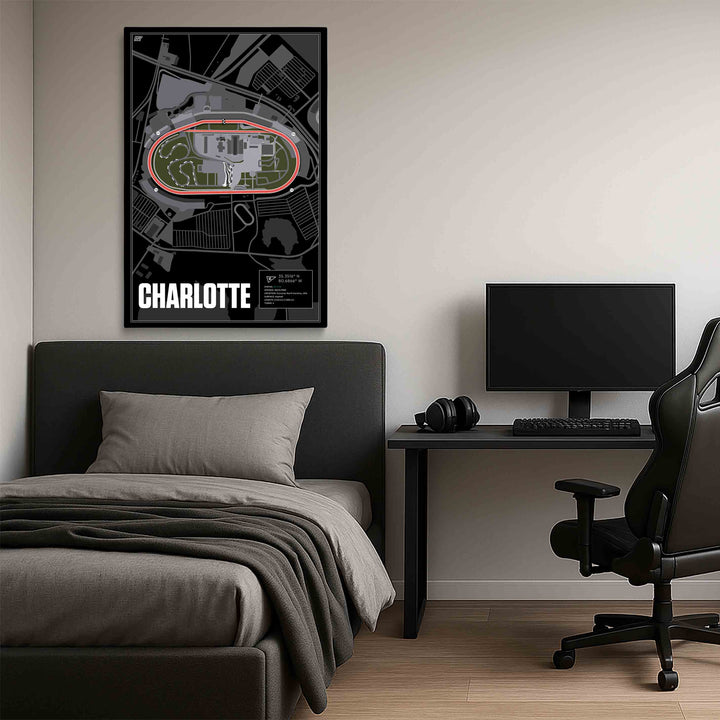 Charlotte Motor Speedway, North Carolina - Stock Car Racetrack Artwork