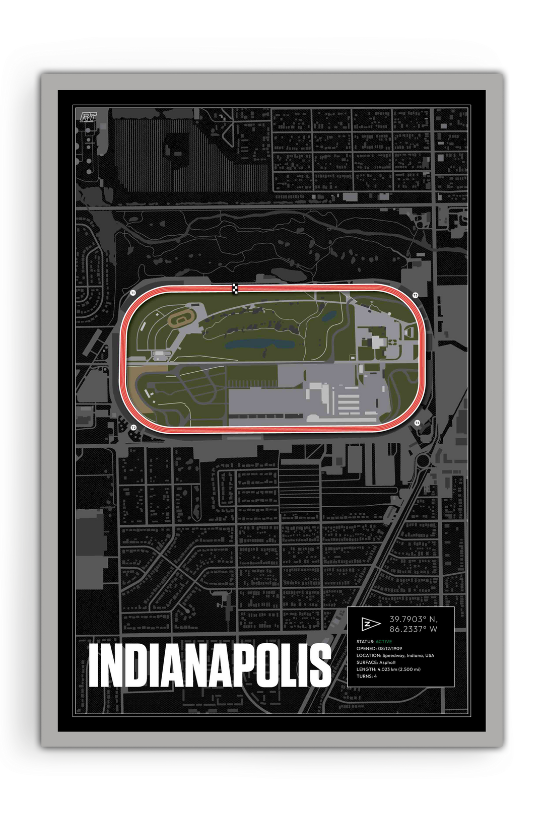 Indianapolis Motor Speedway, Indiana - Stock Car Racetrack Artwork