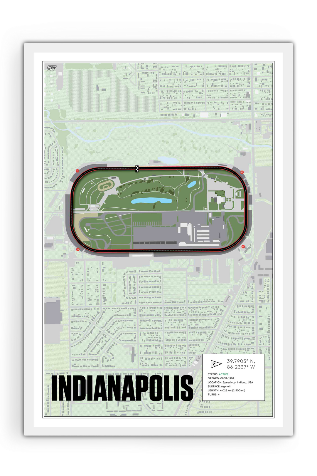 Indianapolis Motor Speedway, Indiana - Stock Car Racetrack Artwork