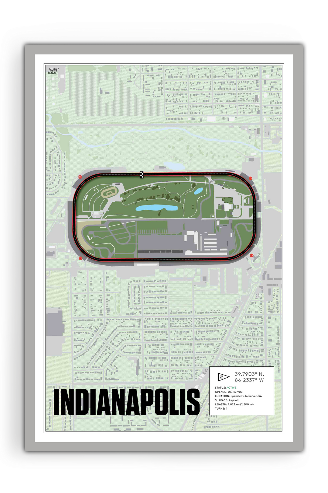 Indianapolis Motor Speedway, Indiana - Stock Car Racetrack Artwork