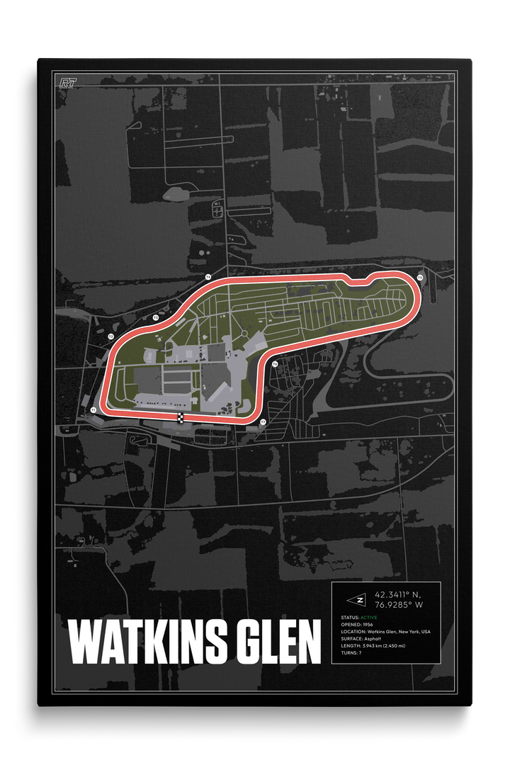 Watkins Glen, New York - Stock Car Racetrack Artwork