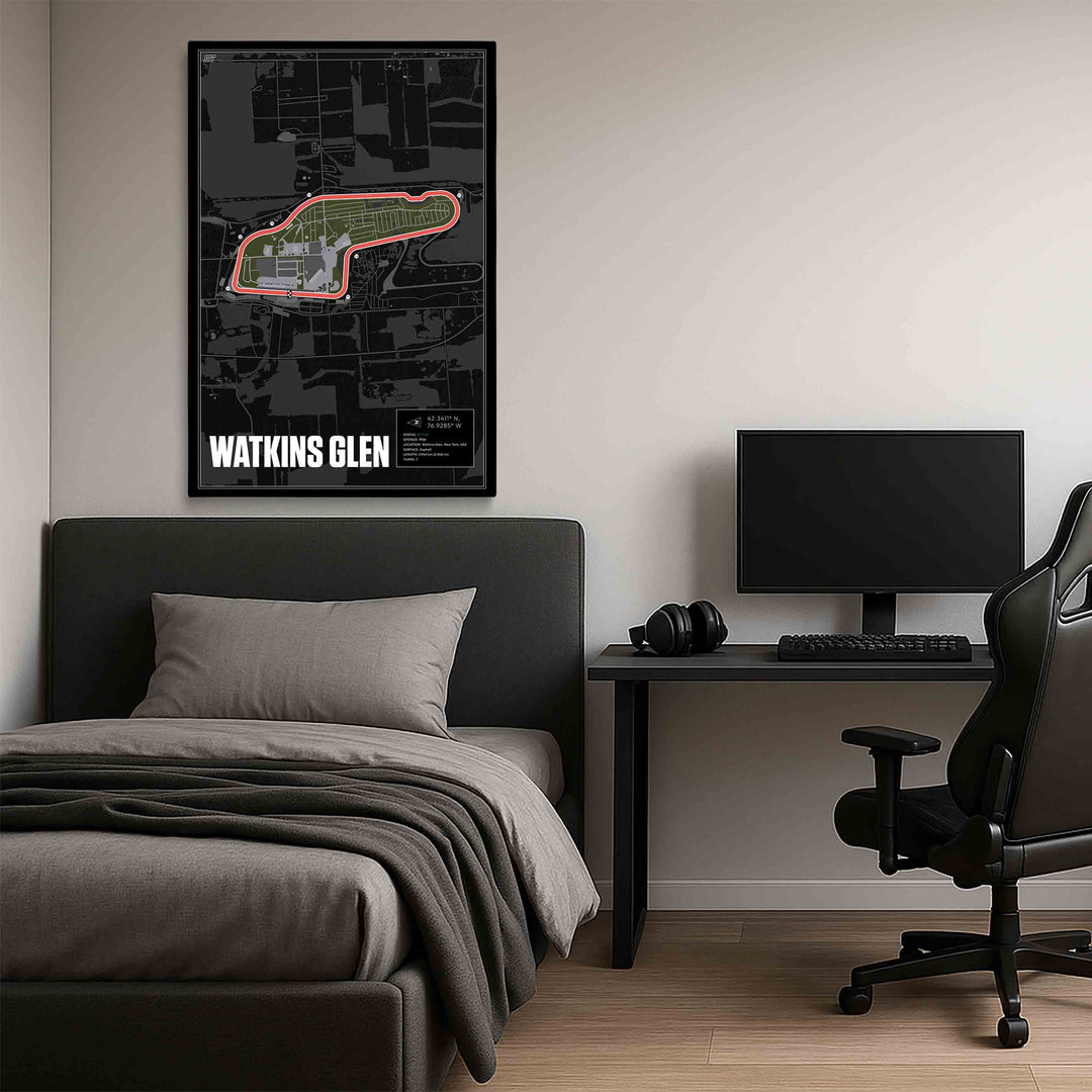 Watkins Glen, New York - Stock Car Racetrack Artwork