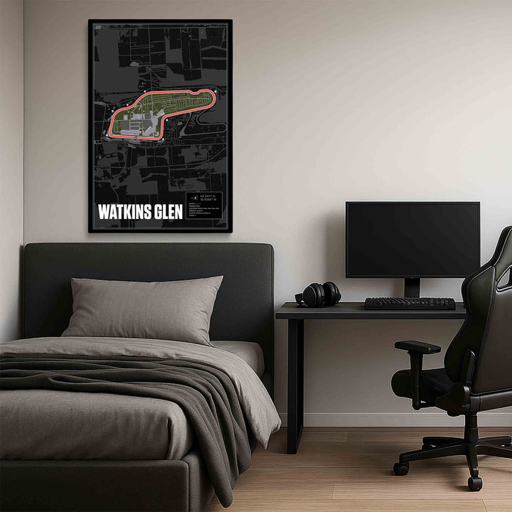 Watkins Glen, New York - Stock Car Racetrack Artwork