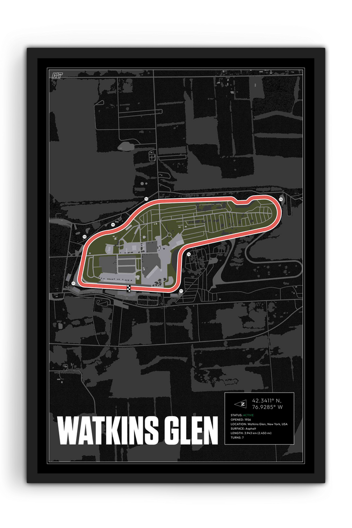 Watkins Glen, New York - Stock Car Racetrack Artwork