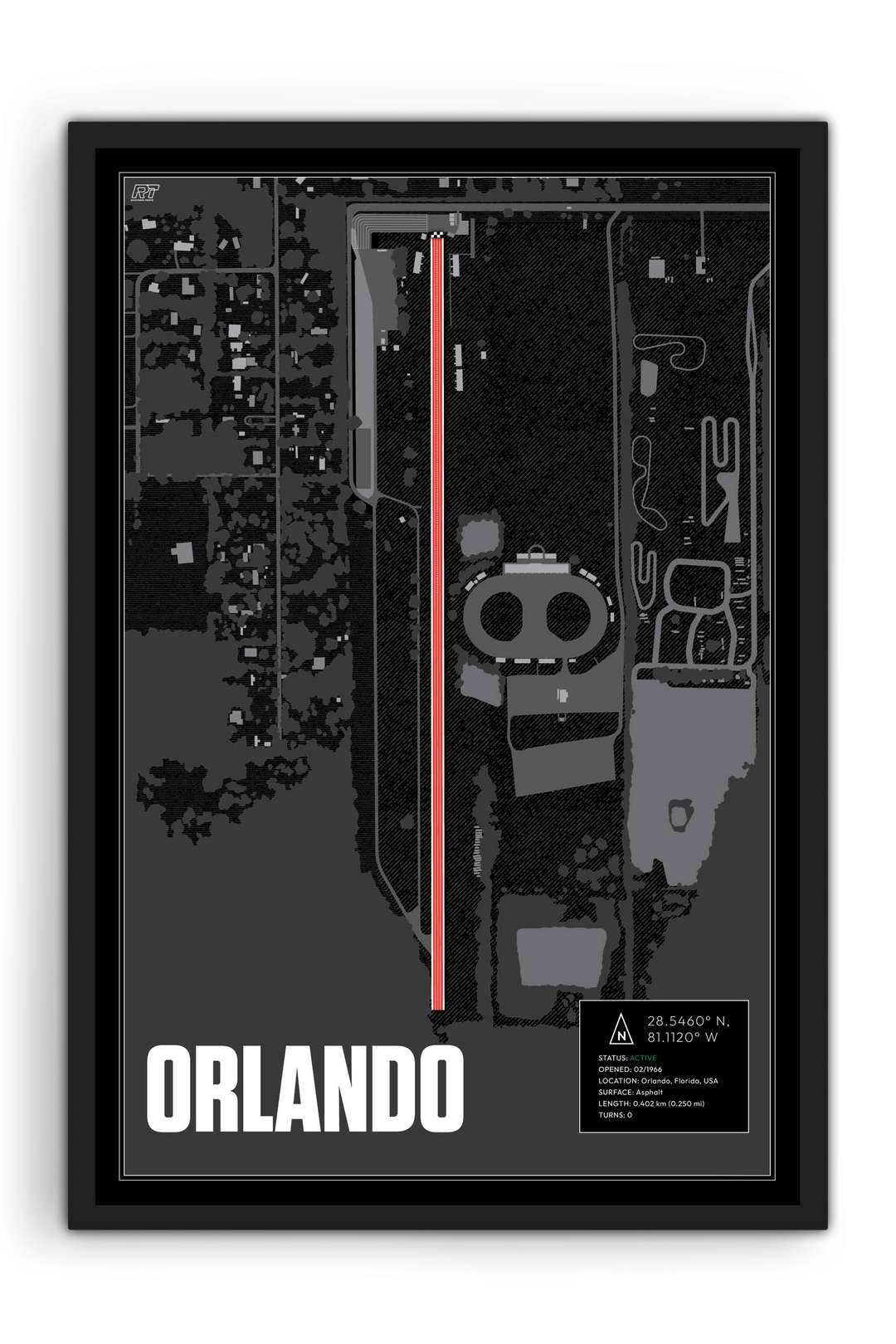 Orlando Speed World Dragway, USA - Drag Strip Racetrack Artwork