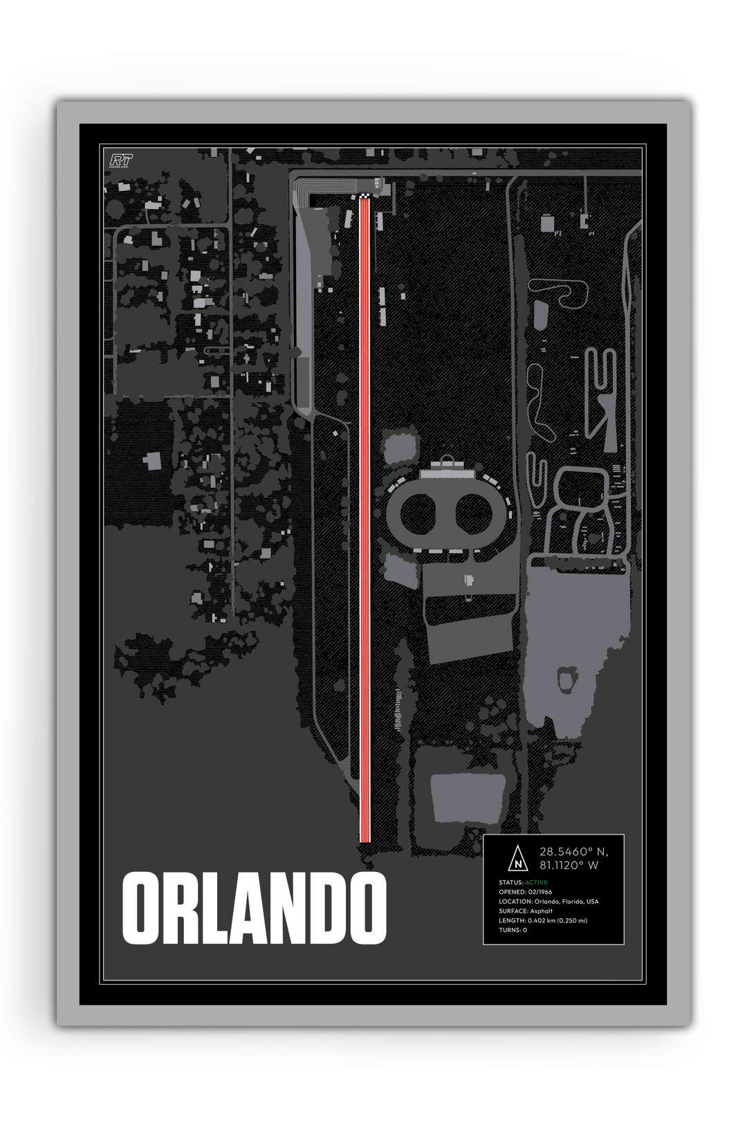 Orlando Speed World Dragway, USA - Drag Strip Racetrack Artwork