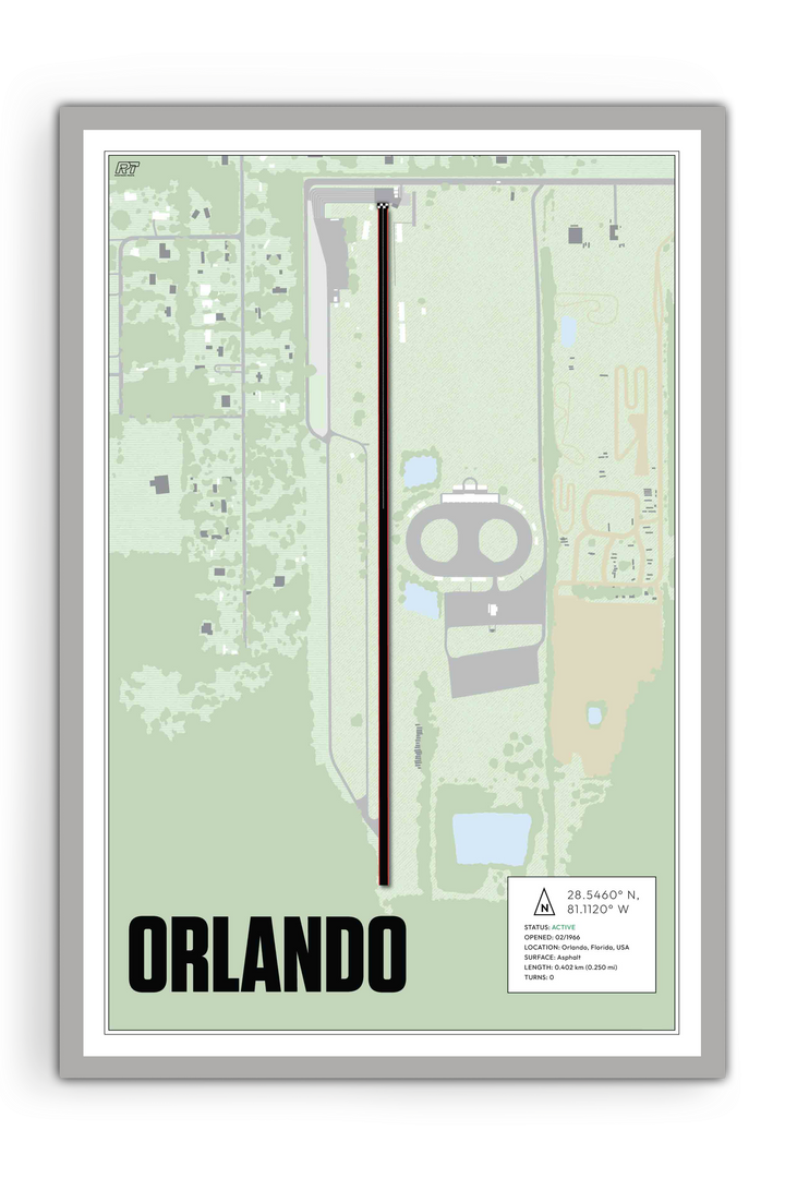 Orlando Speed World Dragway, USA - Drag Strip Racetrack Artwork