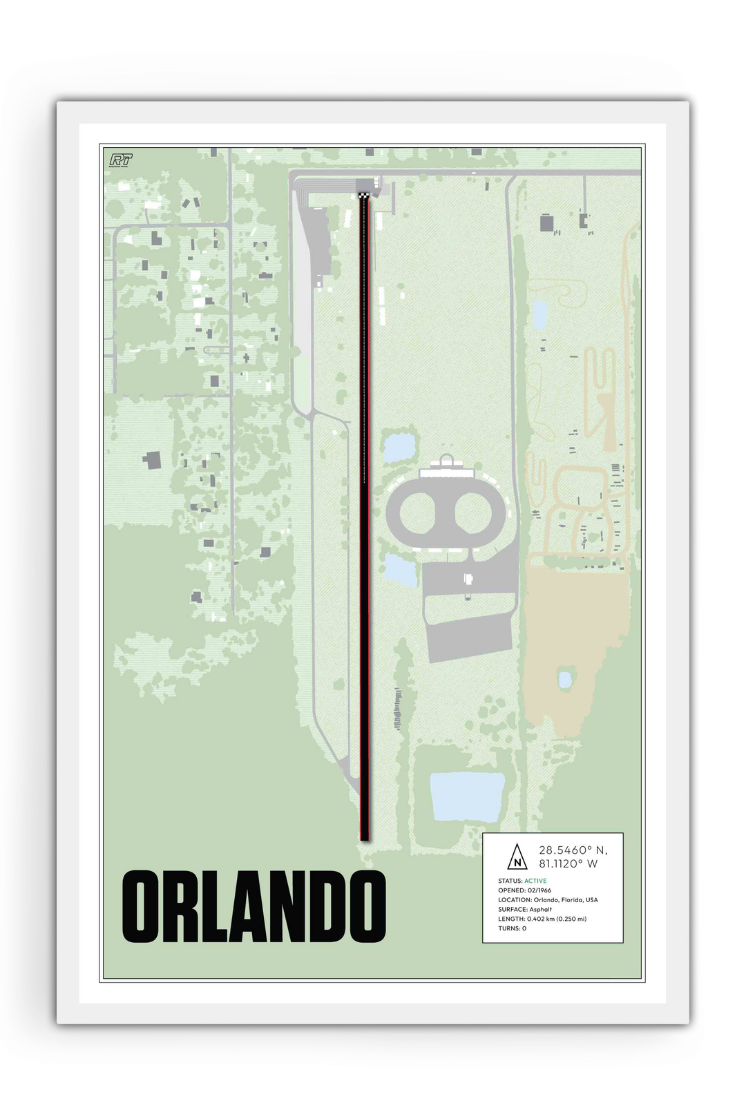 Orlando Speed World Dragway, USA - Drag Strip Racetrack Artwork