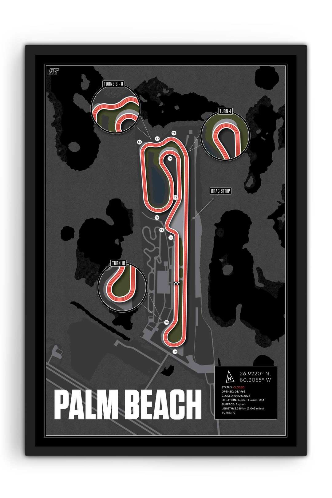Palm Beach International Raceway, USA - Drag Strip Racetrack Artwork