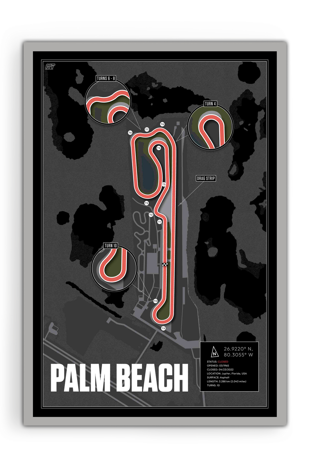Palm Beach International Raceway, USA - Drag Strip Racetrack Artwork