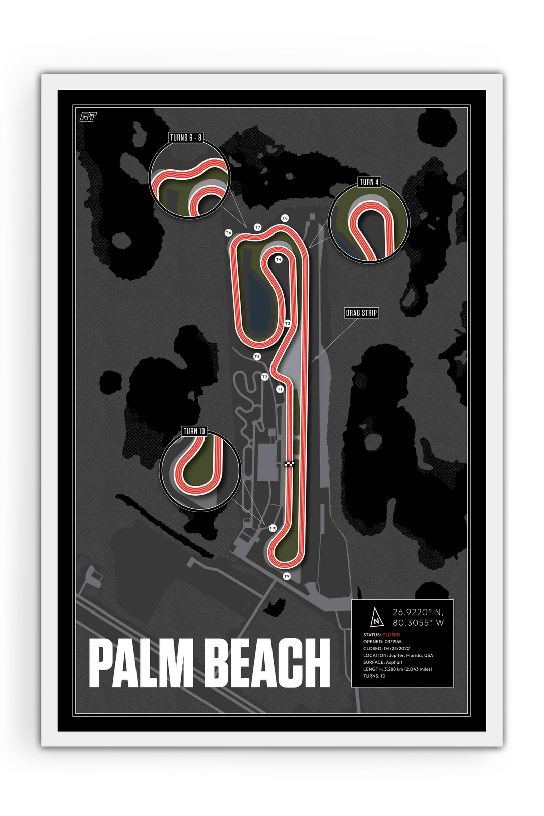 Palm Beach International Raceway, USA - Drag Strip Racetrack Artwork