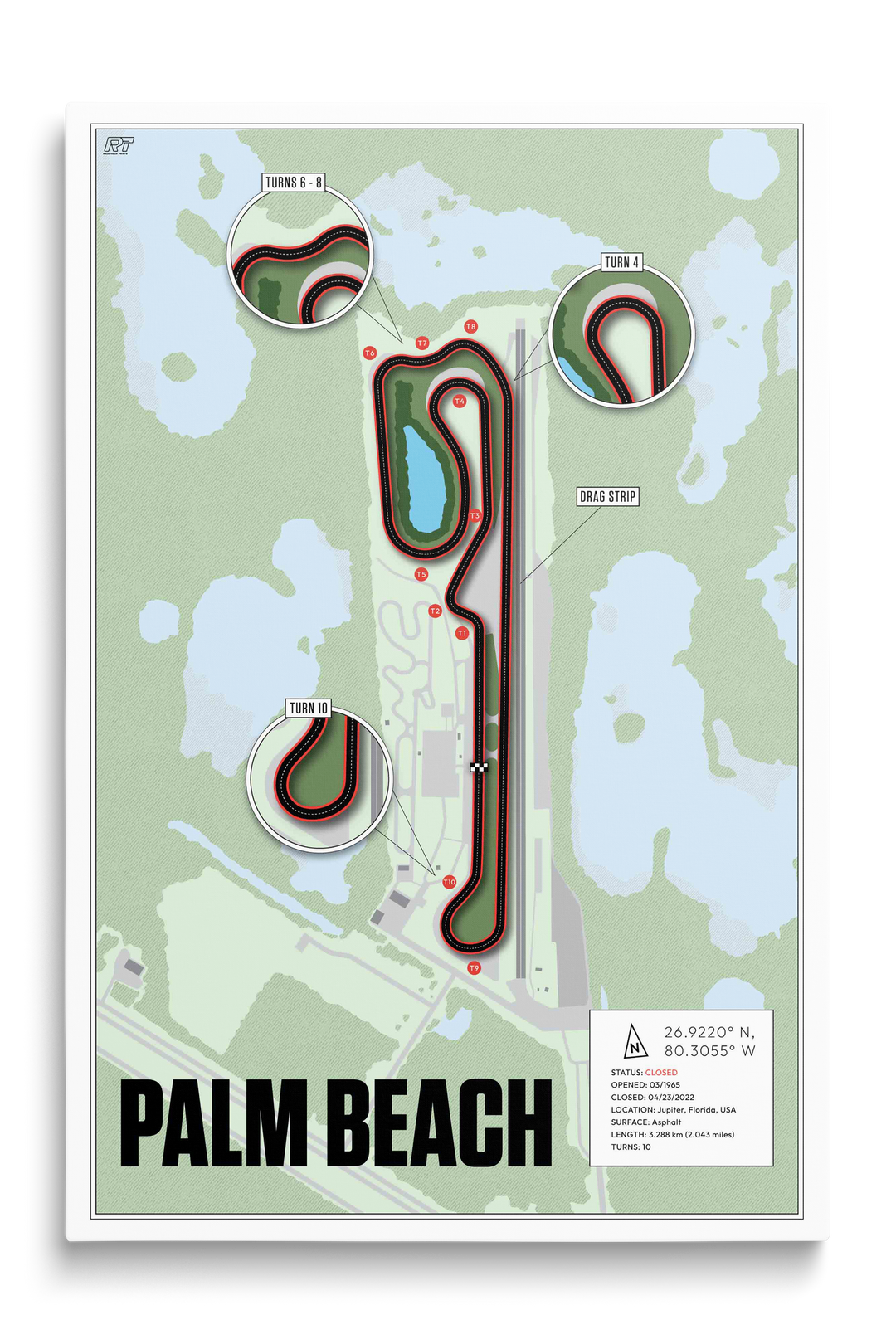 Palm Beach International Raceway, USA - Drag Strip Racetrack Artwork