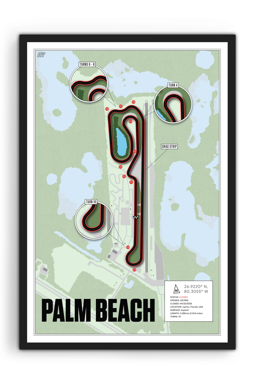 Palm Beach International Raceway, USA - Drag Strip Racetrack Artwork