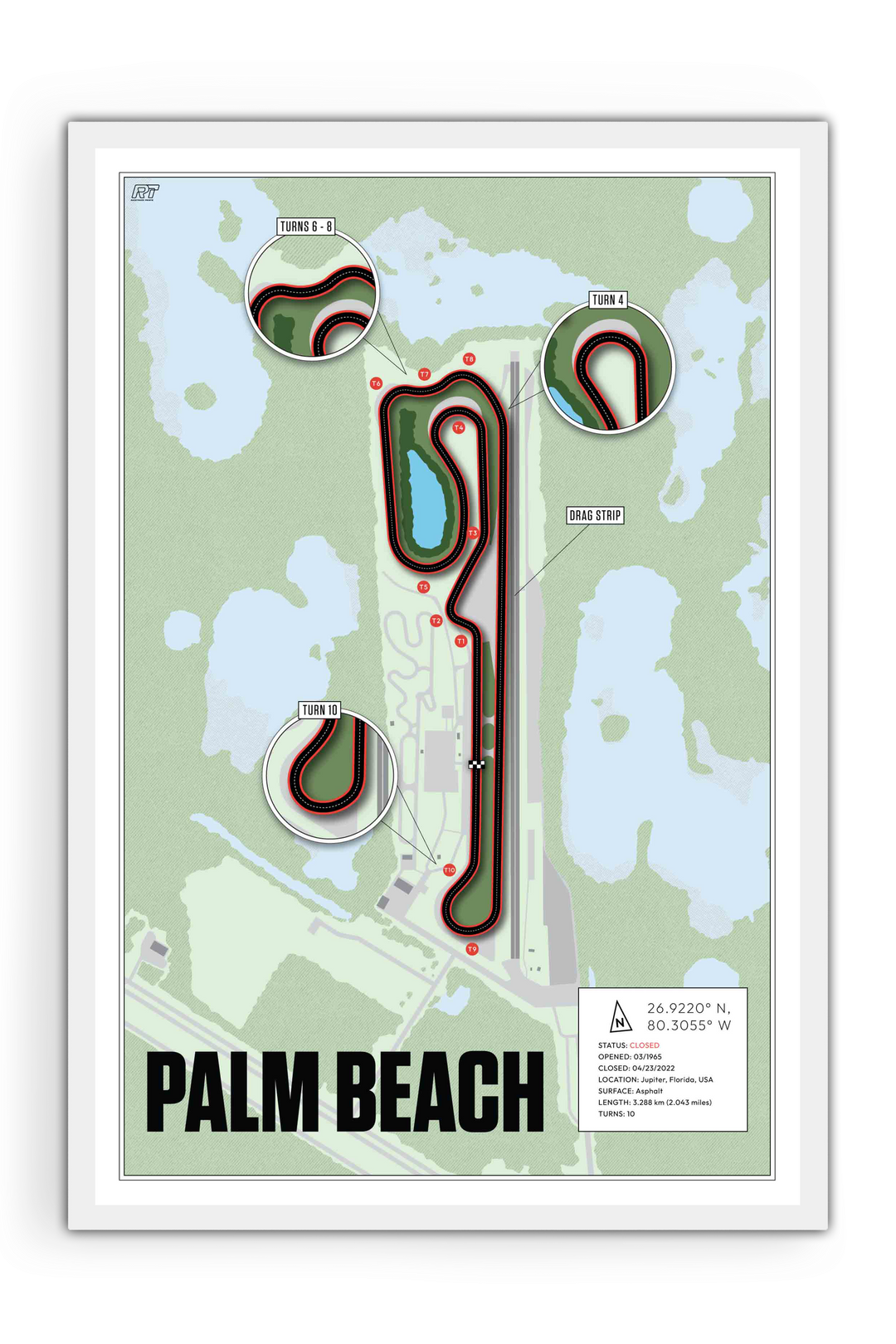 Palm Beach International Raceway, USA - Drag Strip Racetrack Artwork