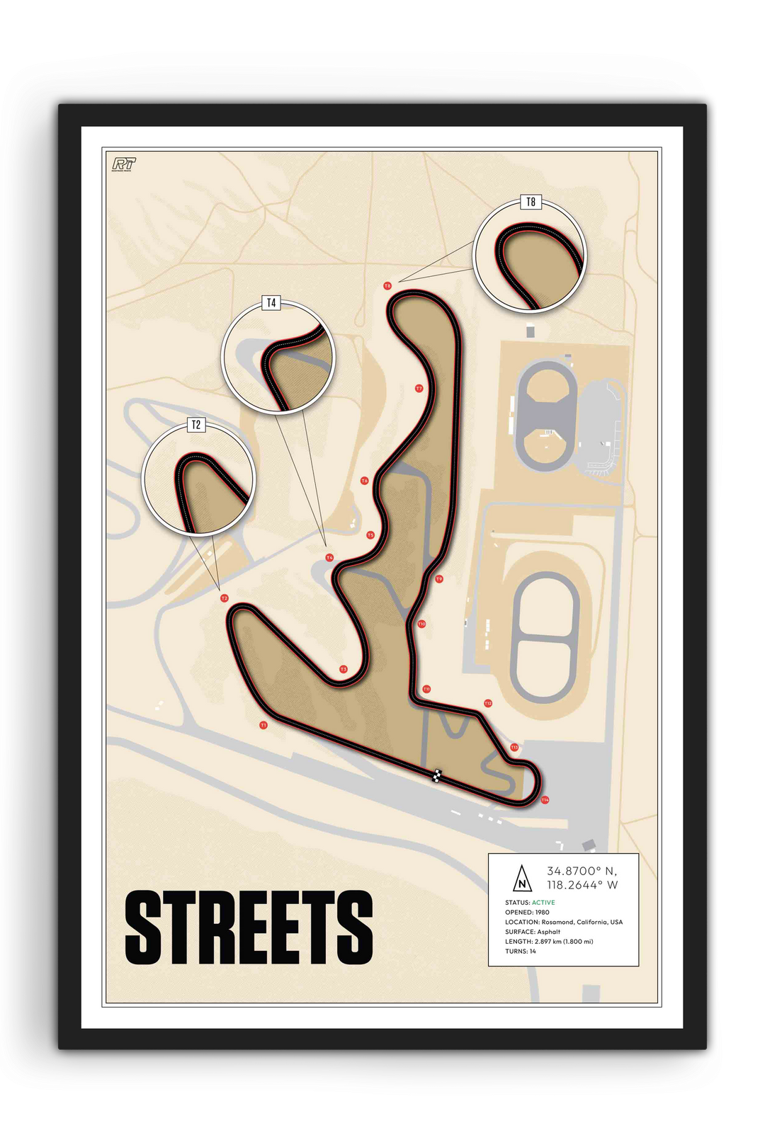 Streets of Willow Springs, USA - Training Racetrack Artwork