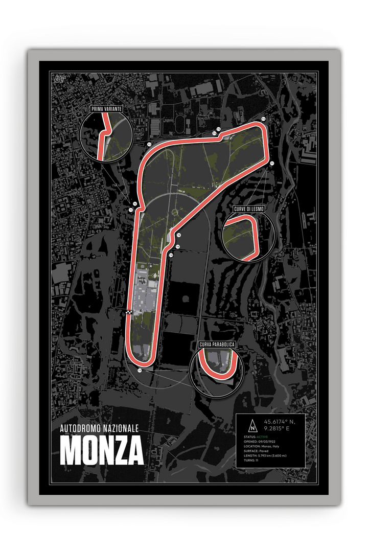 Monza, Italy - Grand Prix Racetrack Artwork