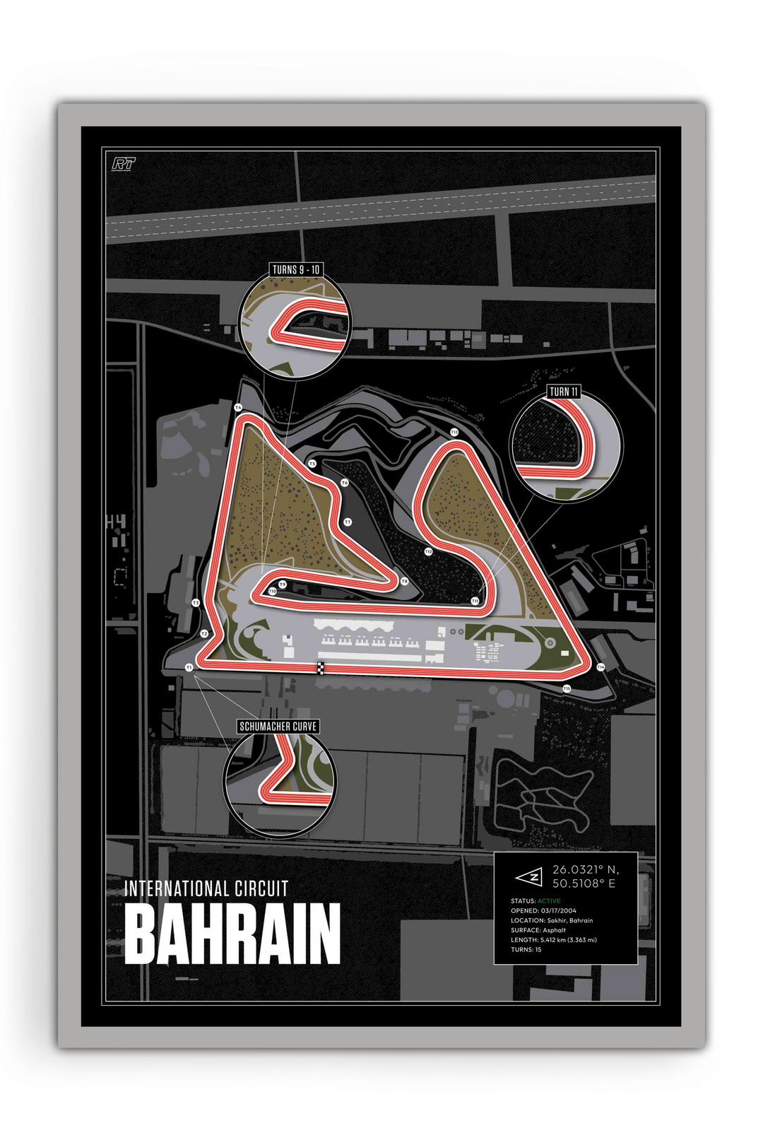 Bahrain International Circuit, Sakhir - Grand Prix Racetrack Artwork