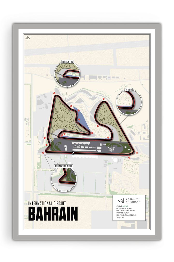 Bahrain International Circuit, Sakhir - Grand Prix Racetrack Artwork