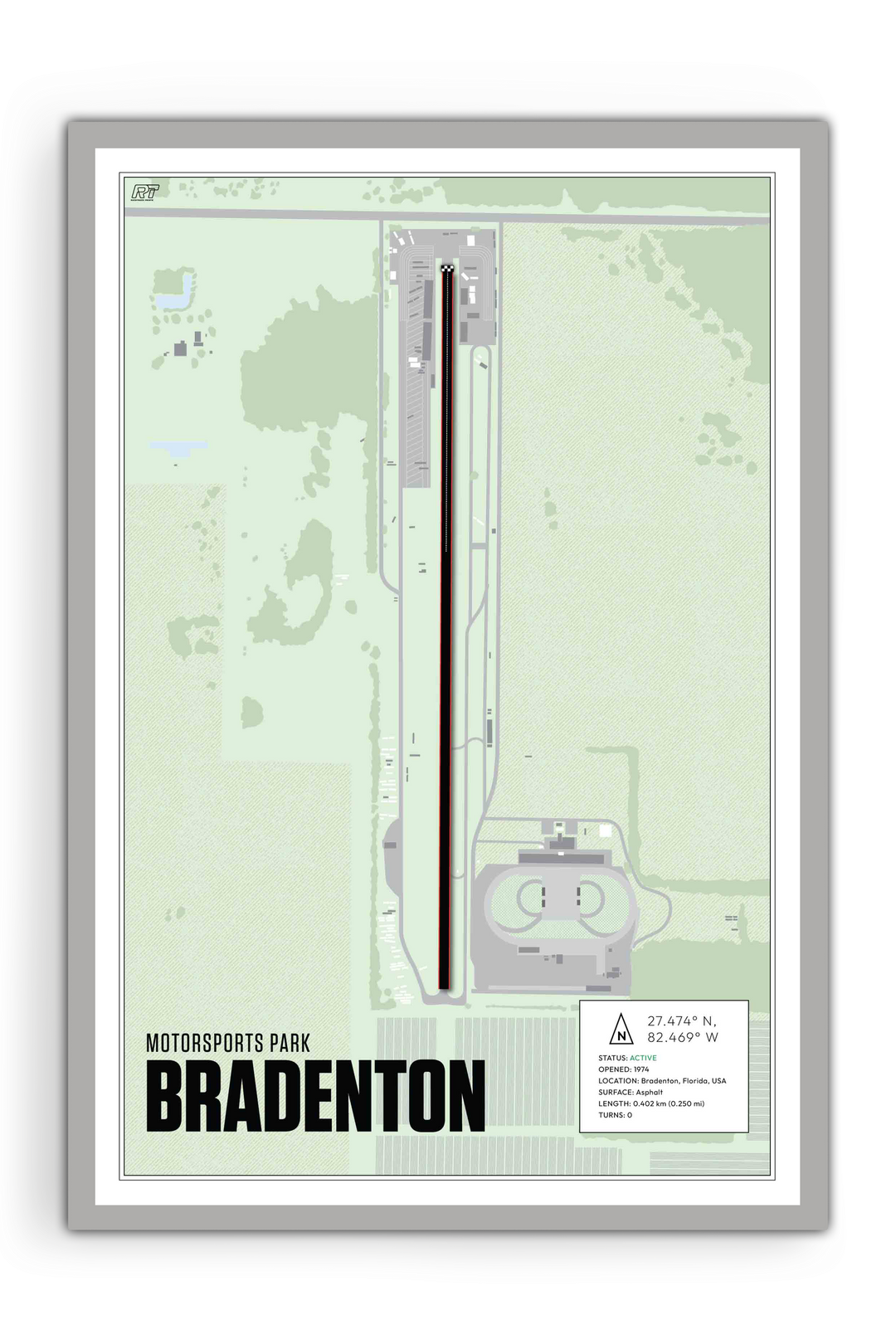 Bradenton Motorsports Park, USA - Drag Strip Racetrack Artwork