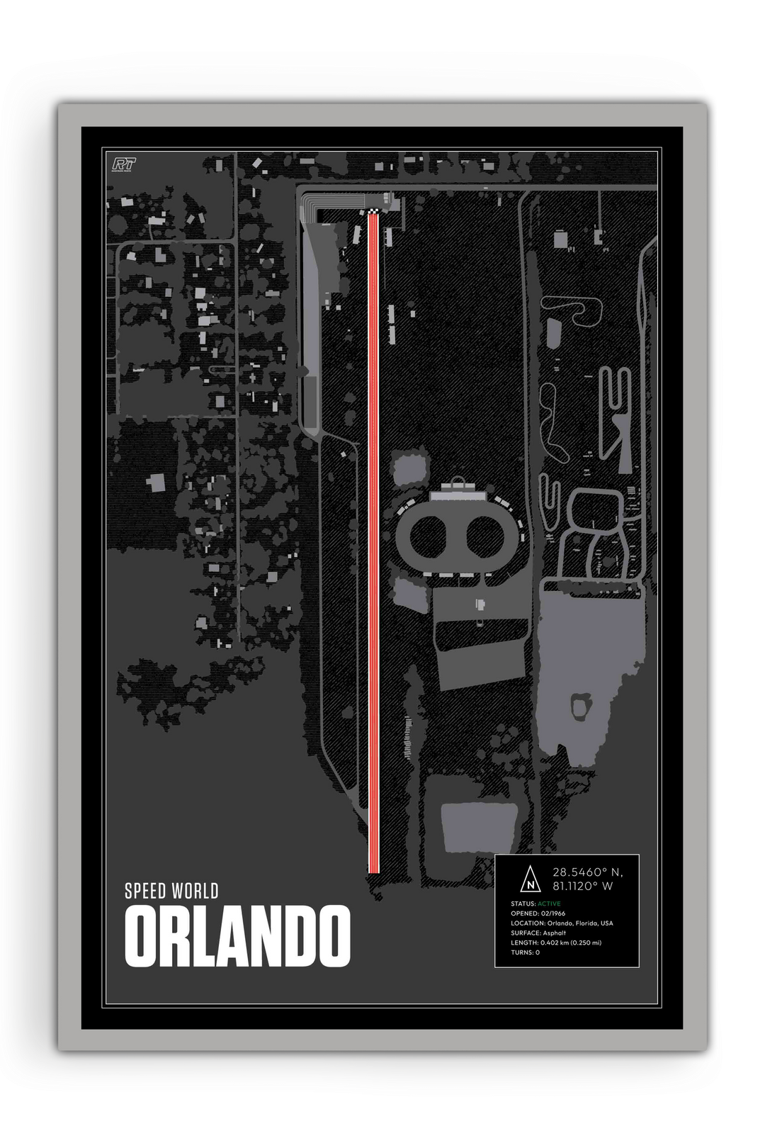 Orlando Speed World Dragway, USA - Drag Strip Racetrack Artwork