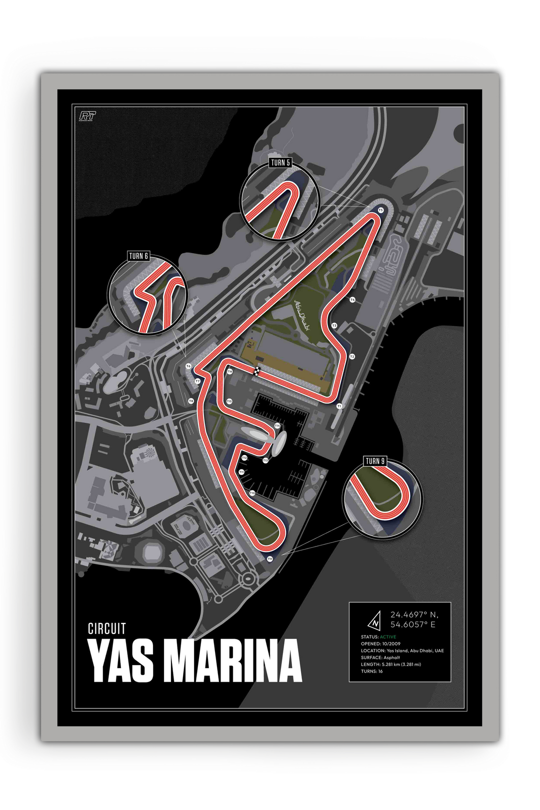 Yas Marina Circuit, United Arab Emirates - F1 Racetrack Artwork