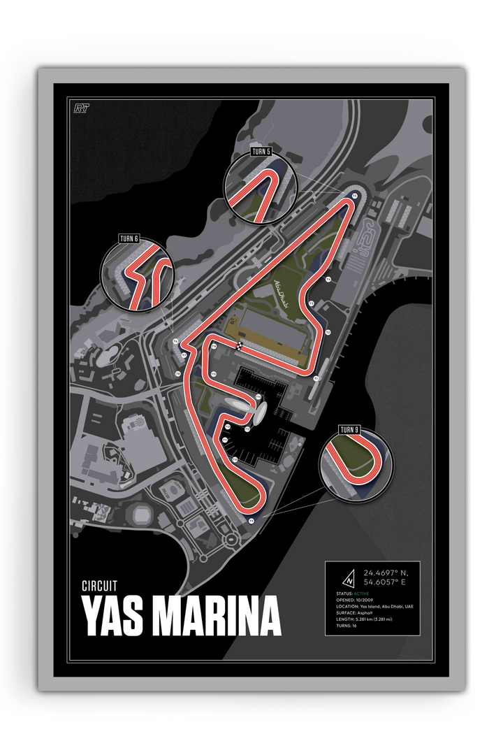 Yas Marina Circuit, United Arab Emirates - F1 Racetrack Artwork