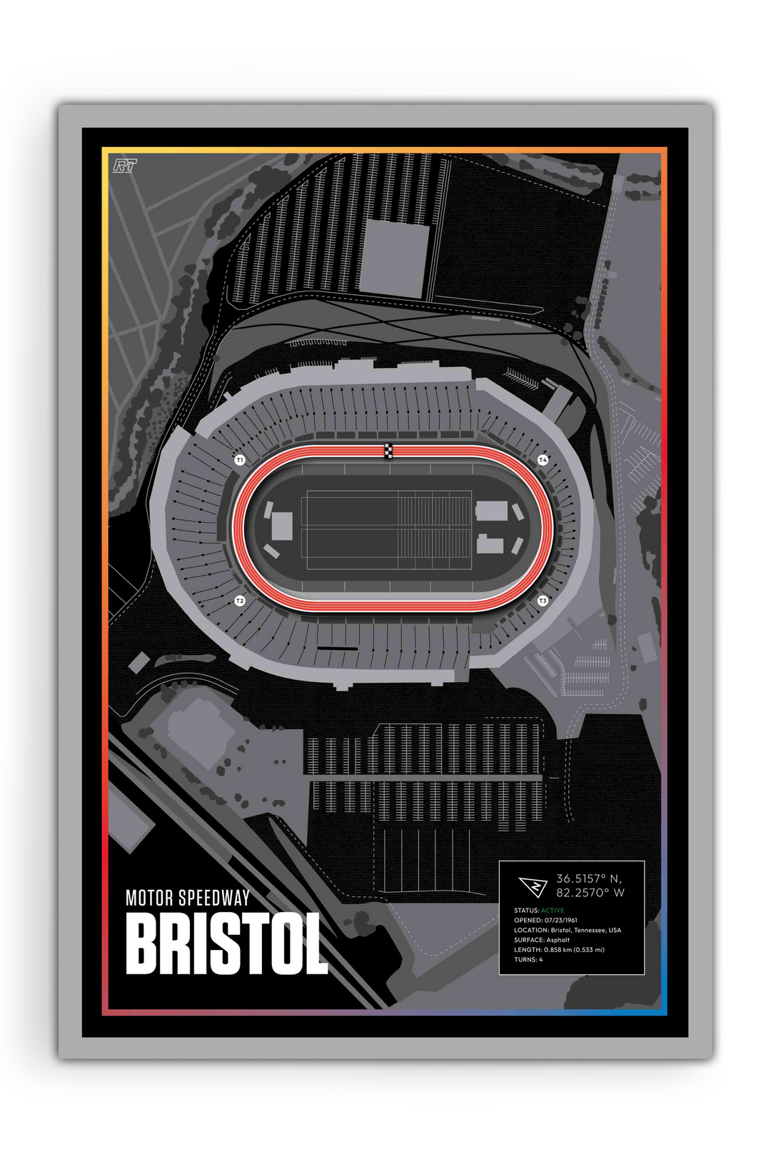 Bristol Motor Speedway, Tennessee - Nascar Racetrack Artwork